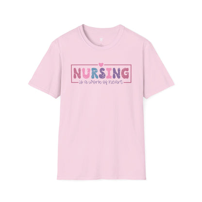 Nursing is a Work of Heart Pastel T-Shirt