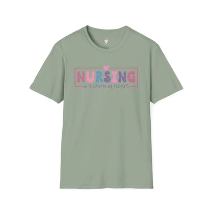 Nursing is a Work of Heart Pastel T-Shirt