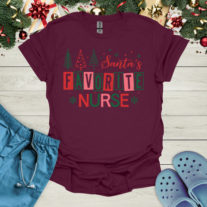 Santa's Favorite Nurse T-Shirt